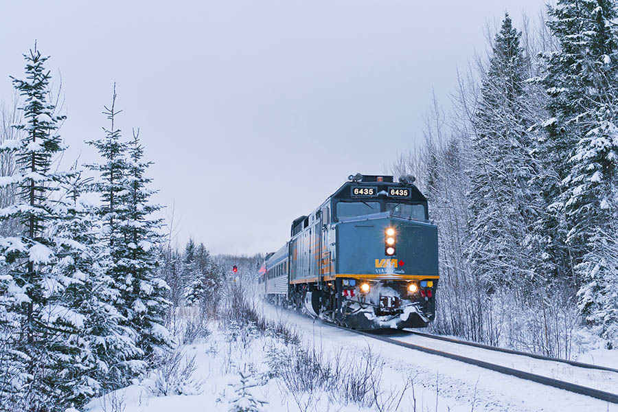 Soak up Canada's snowy scenery from the Skeena Train | Photo credit: VIA Rail Canada