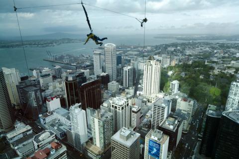 Jumping from the Sky Tower, Auckland
