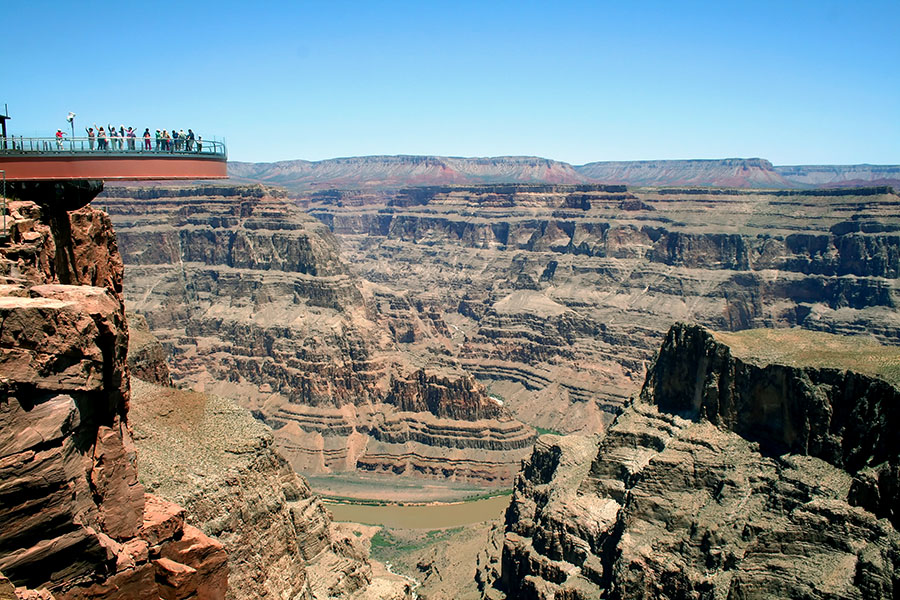 Stand on the Skywalk overhanging the Grand Canyon - if you dare!