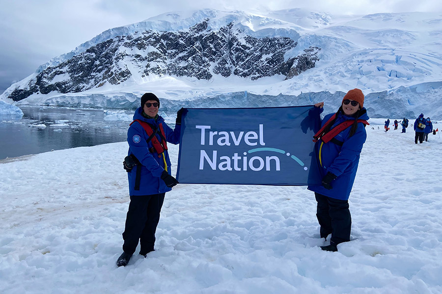 Milly and her husband in Antarctica | Travel Nation 