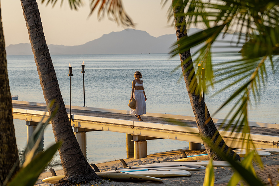 Watch the sunset glow over the jetty’s peaceful waters at Orpheus Island Lodge | Photo credit: James Vodicka Watch the sunset glow over the jetty’s peaceful waters at Orpheus Island Lodge | Photo credit: James Vodicka