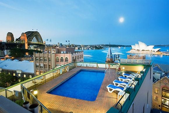 View from the pool area of Holiday Inn Old Sydney