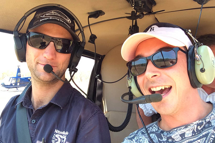 Graham taking a helicopter trip over Katherine Gorge | Travel Nation
