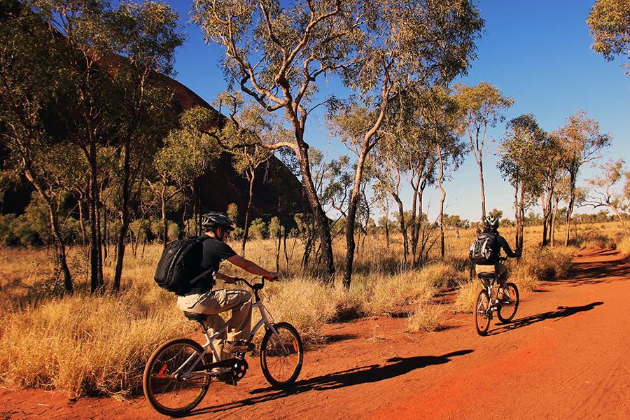 Cycling around Uluru, NT | Photo credit Sarena Hyland and Tourism NT