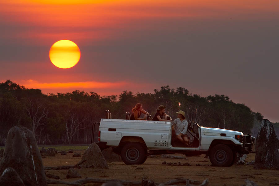 Bamarru Plains, NT, sunset safari | Photo credit: Luxury Lodges of Australia