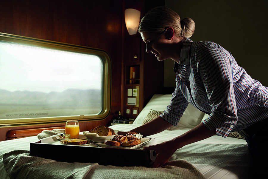 Freshly prepared continental in-cabin breakfasts are available in Platinum Service