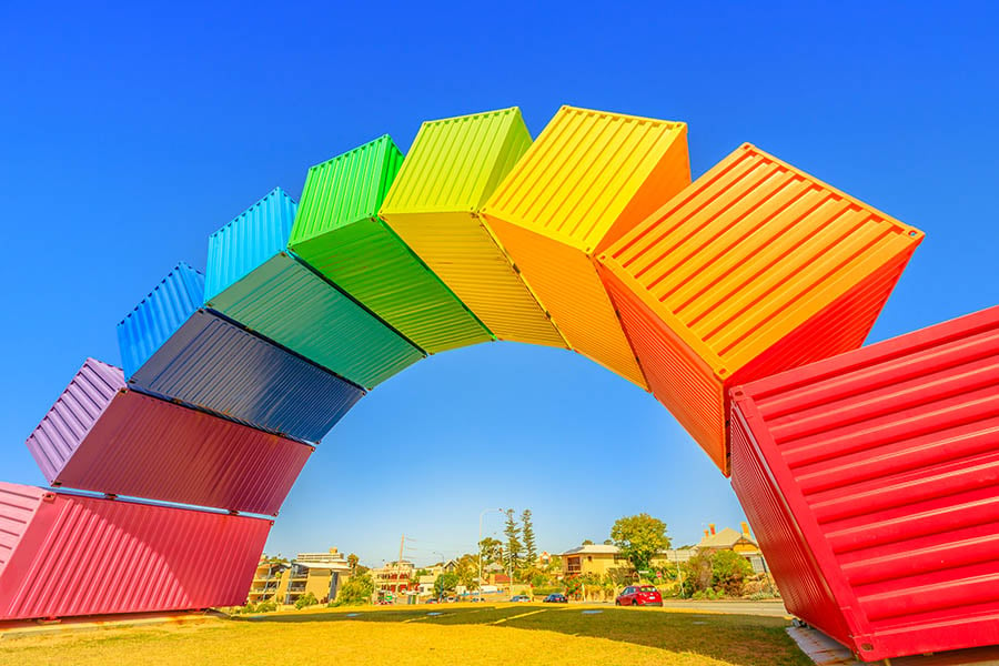 See the quirky container rainbow in Fremantle | Travel Nation
