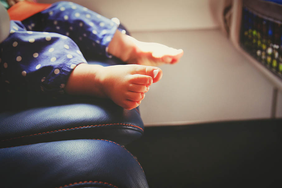 Baby toes on long haul flight | Travel Nation