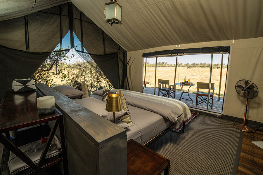 Sleep in a luxury safari tent at Machaba Camp | Photo credit: Machaba Safaris