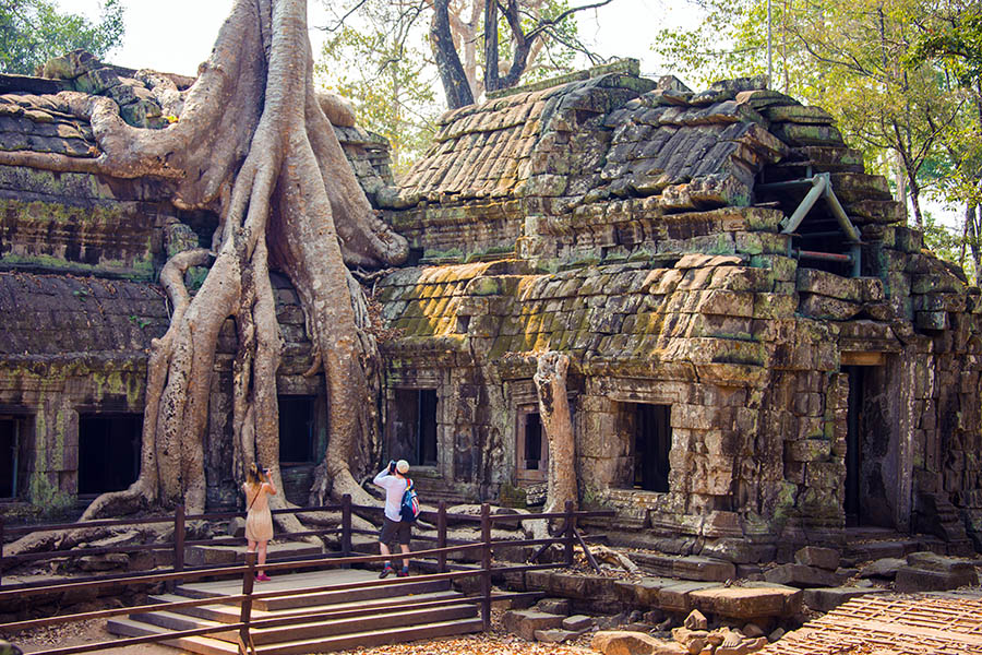 Explore the ancient overgrown temples of Ta Prohm 
