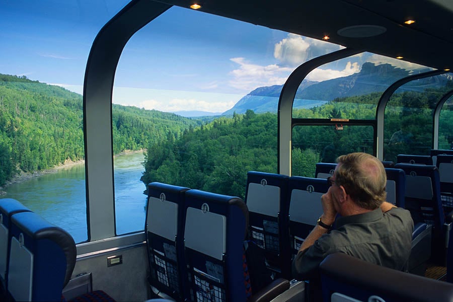 Visit the Panoramic Dome Car aboard the Canadian Train | Photo credit: VIA Rail Canada