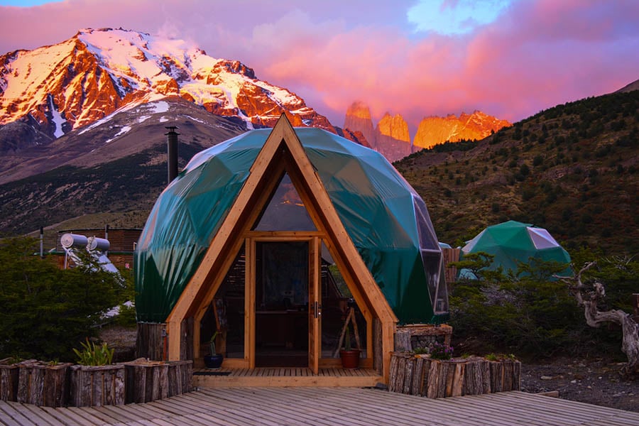 See the sunset over your eco-dome| Photo credit: Ecocamp Patagonia