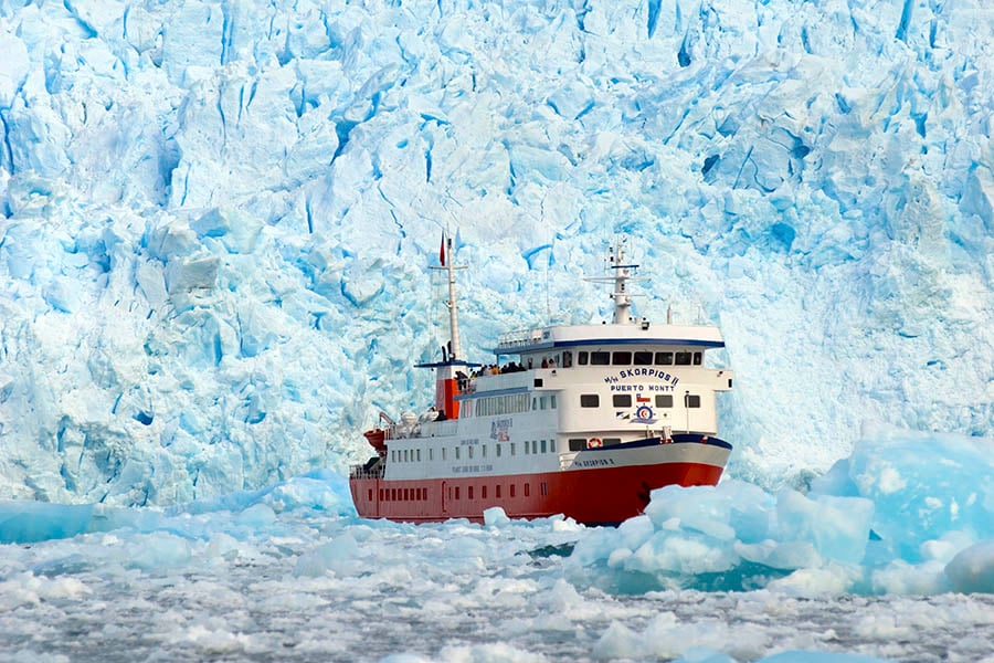 Sail to the San Rafael glacier aboard the Skorpius II | Photo credit: Skorpius Cruises