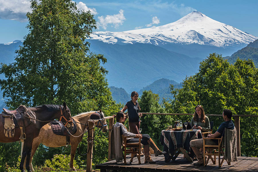 Relax with a glass of Chilean red after horse riding | Credit Vira Vira Hacienda Hotel