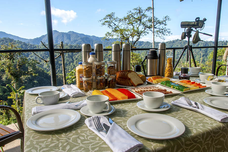 Eat breakfast with a rainforest view at Mashpi Lodge Ecuador | Photo credit: Mashpi Lodge
