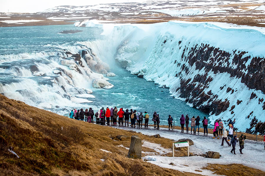 Second stop on the tour is Gullfoss, the great waterfall