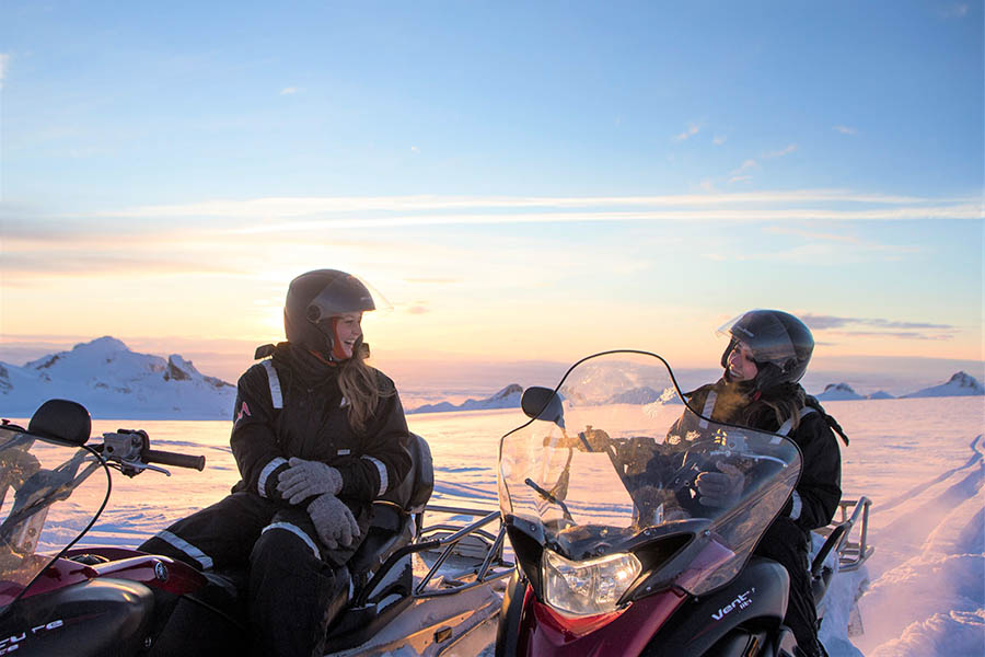 Go snowmobiling on a glacier in Iceland | Credit: Iceland Travel