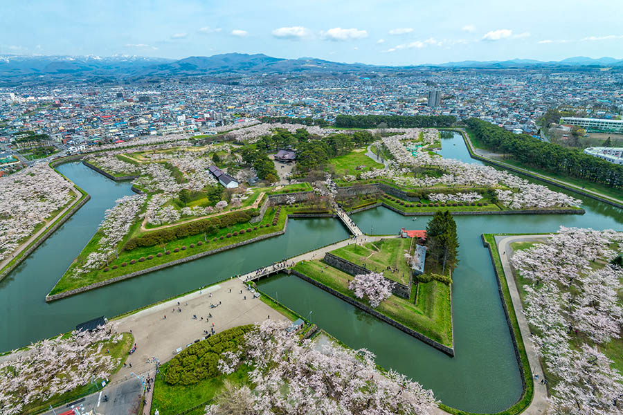 Look down on the star-shaped for in Hakodate | Travel Nation