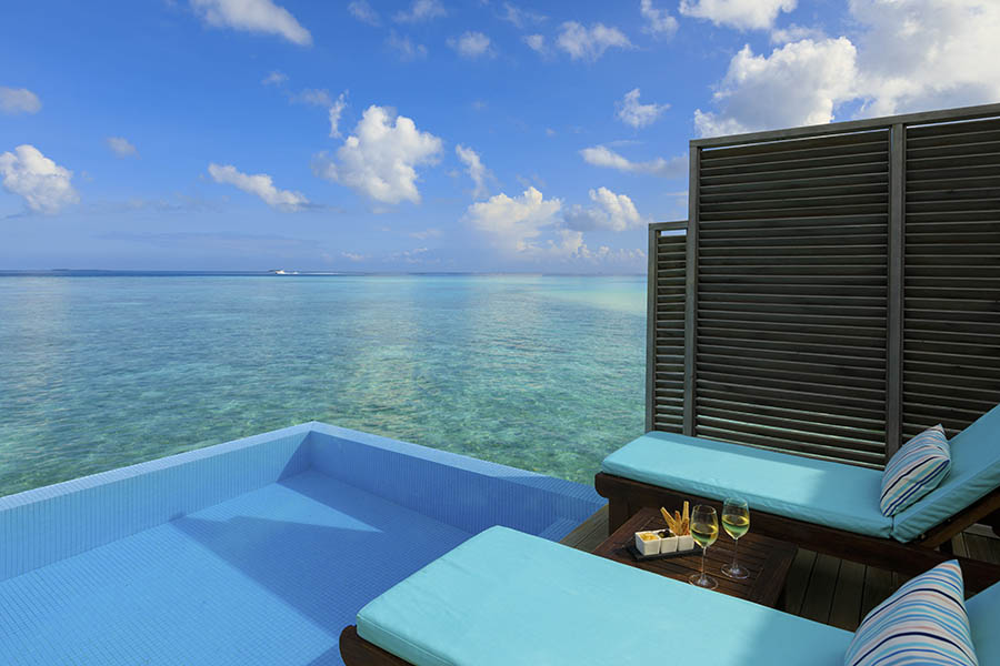 Soak up the views from your Overwater Pool Villa at Velassaru Resort | Photo credit: Velassaru Resort