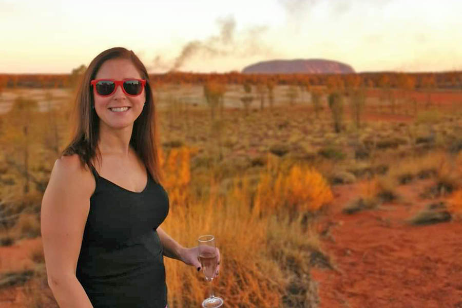 Natalie at Uluru, Australia | Travel Nation