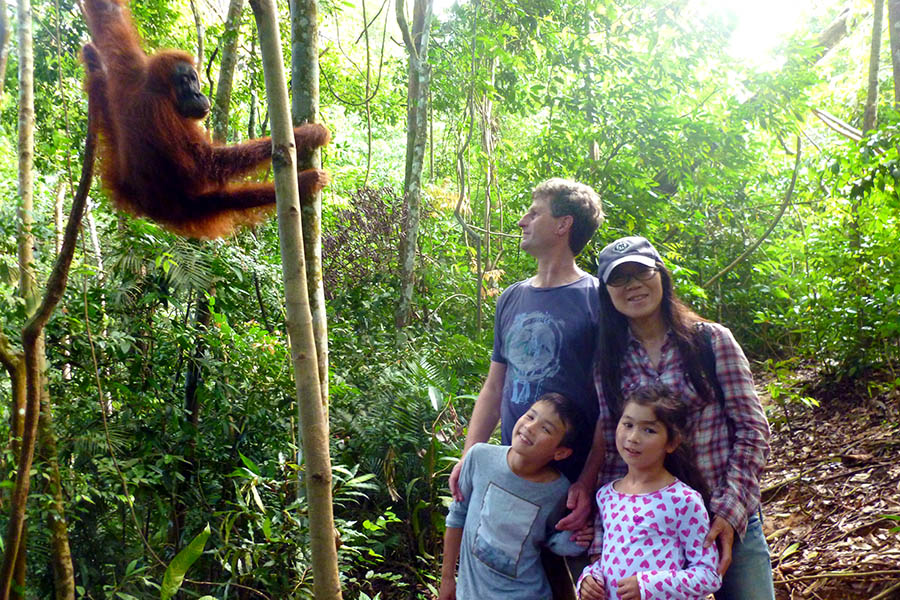 Sean and family in Gunung Leuser National Park, Sumatra