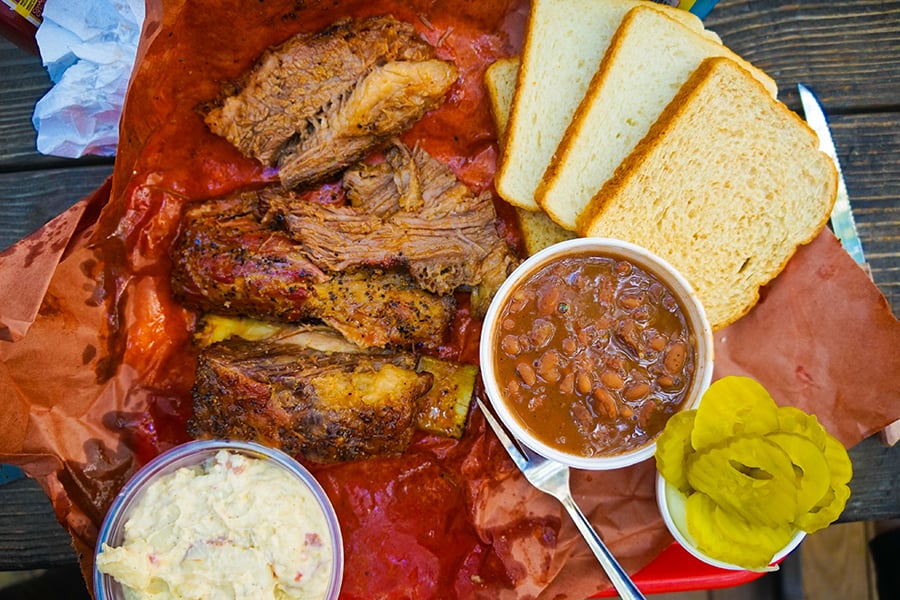 Tuck into belt-busting BBQ at an Austin smokehouse