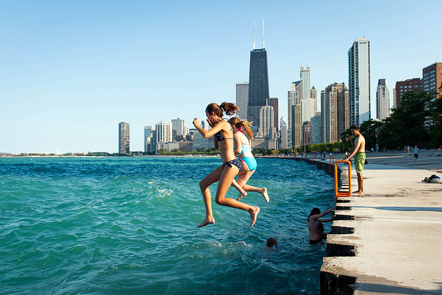 Cool off from the city heat and head to the shore of Lake Michigan