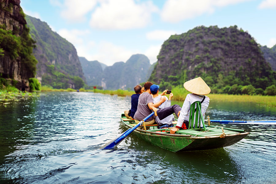 Take a boat through an area known as ‘Halong on land’ – Tam Coc