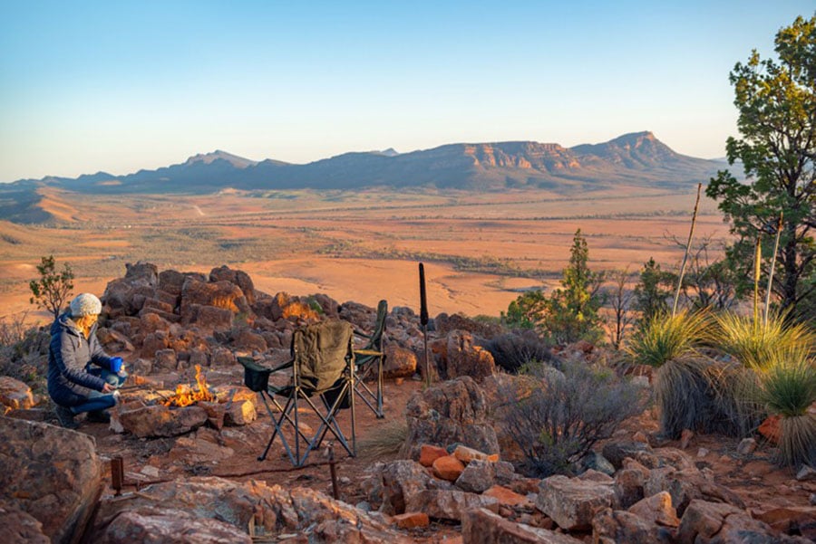Go heli-camping under the stars at Rawnsley Park Station in the Flinders Ranges | Photo credit: Rawnsley Park Station