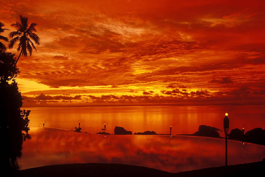 Pacific Resort Aitutaki - sunset view