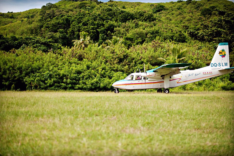 Yasawa Island Resort & Spa - arriving on the island by plane