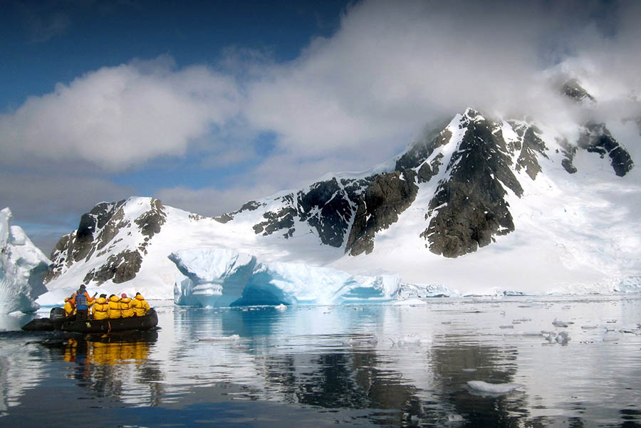 Take Zodiac trips to explore the landscapes of Antarctica