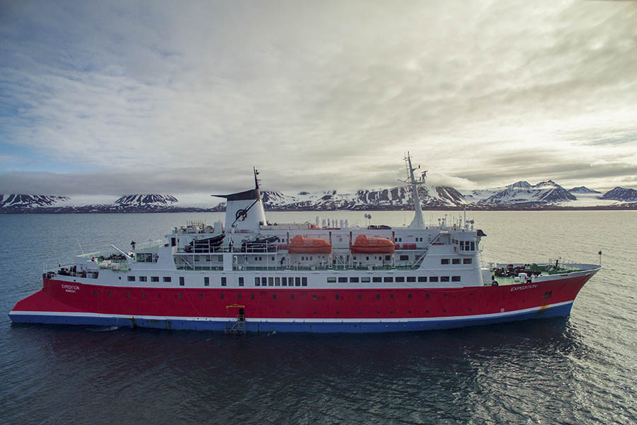 G Adventures Arctic Expedition ship at sea