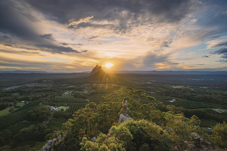 Self-drive through the striking Glasshouse Mountains | photo credit: Tourism & Events Queensland