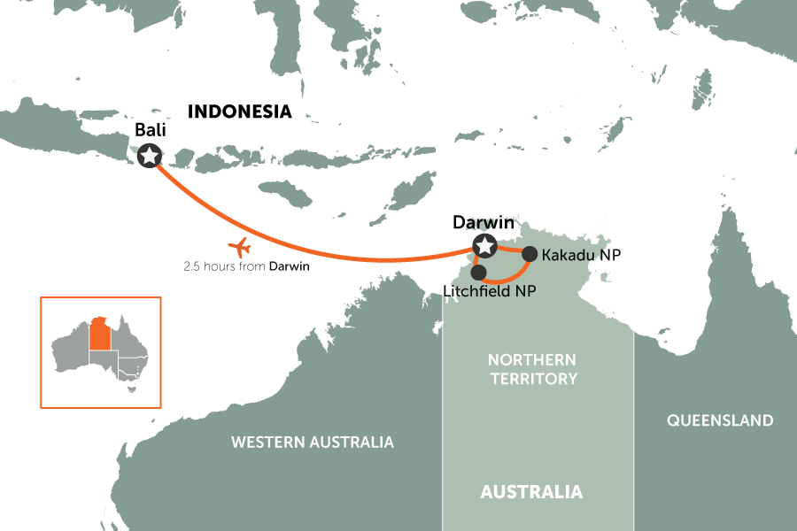 Darwin & Bali Safari And Sun Holiday | Map | Travel Nation