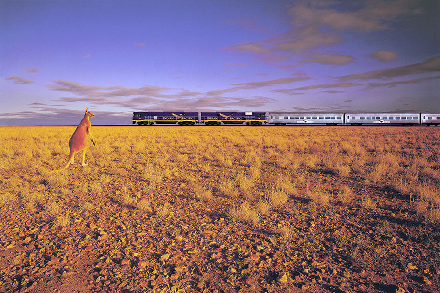 Take the legendary Indian Pacific train from Perth to Adelaide