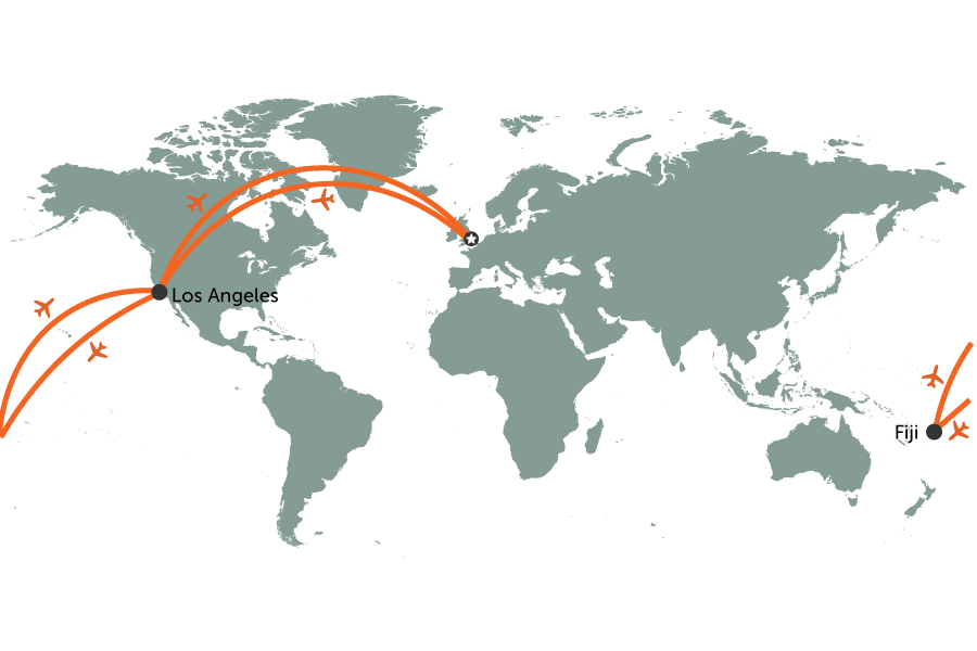 Fiji & LA Business Class Holiday | Map | Travel Nation