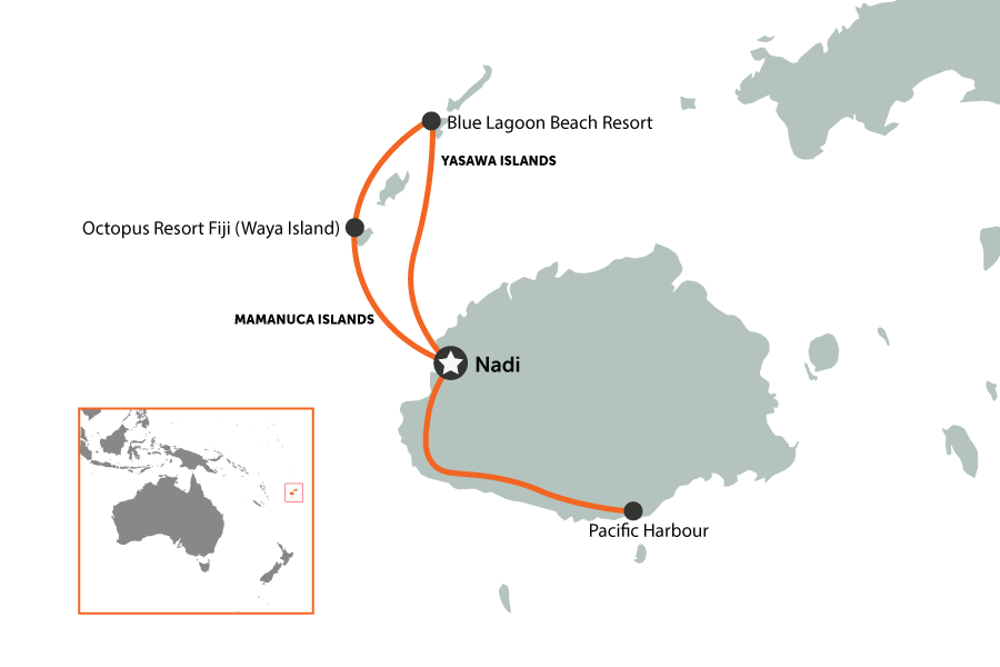 Fiji island-hopping adventure | map
