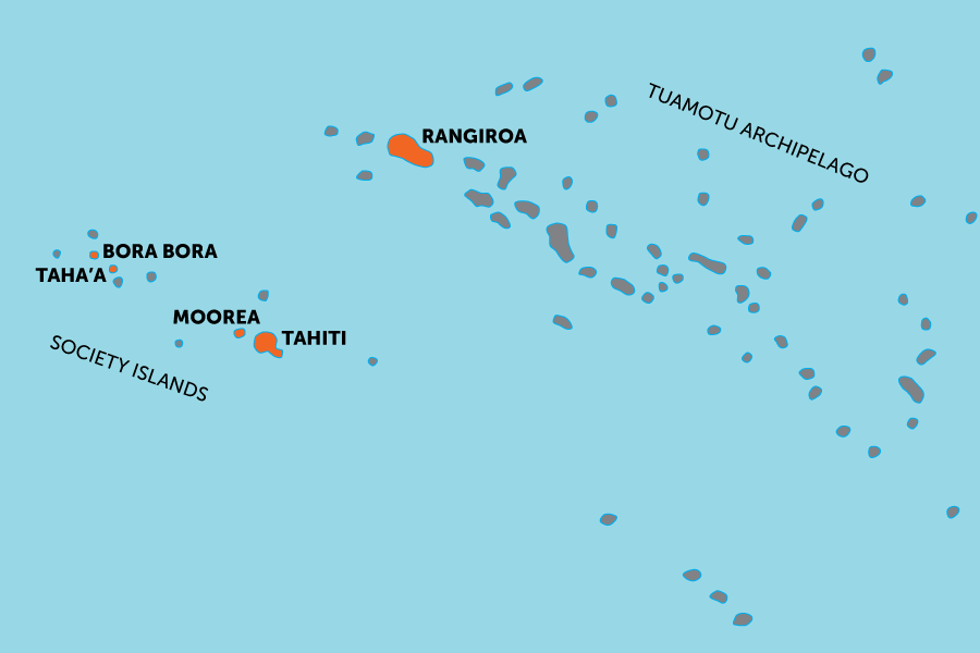 5 Island French Polynesian Escape | map