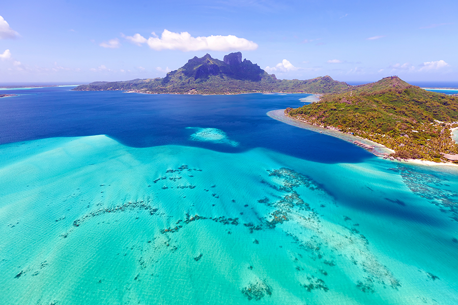 View from helicopter, French Polynesia
