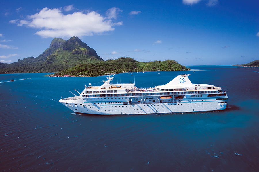 The m/s Paul Gauguin was designed specifically to sail the shallow seas of Tahiti, French Polynesia