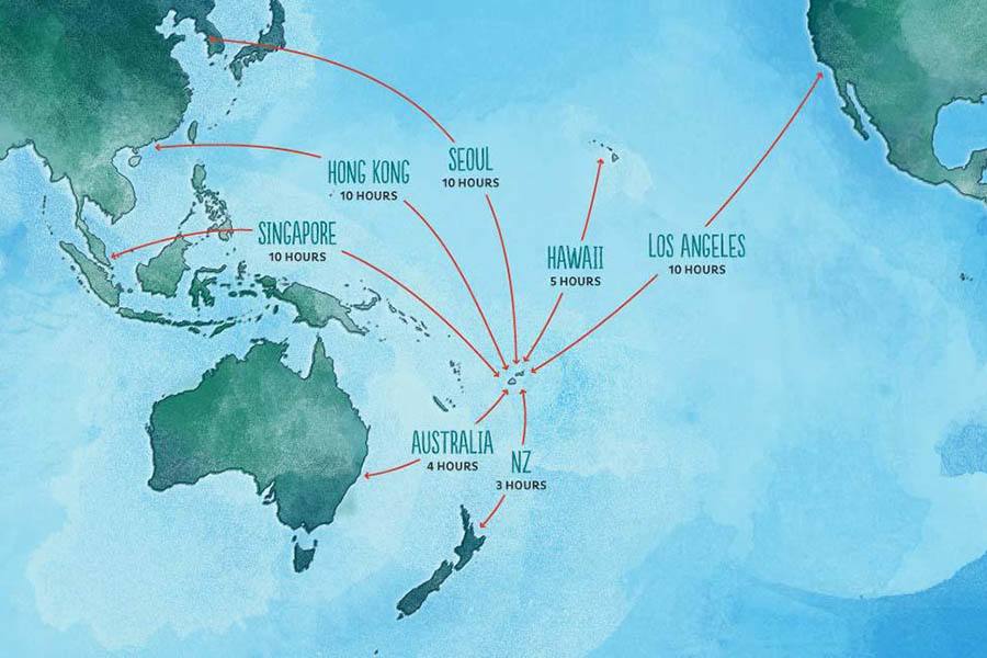 Getting to Fiji map | Tourism Fiji