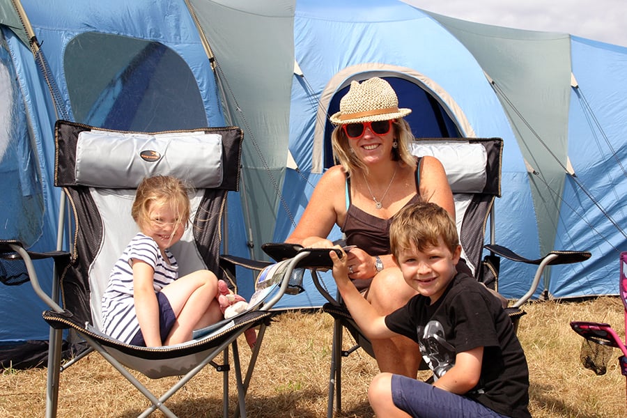 Grainne camping with her kids