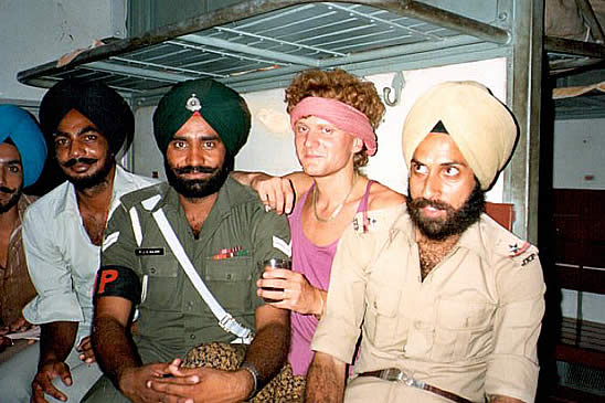 On a train in India in the mid 80&#039;s.  I am unable to recall the look I was going for.