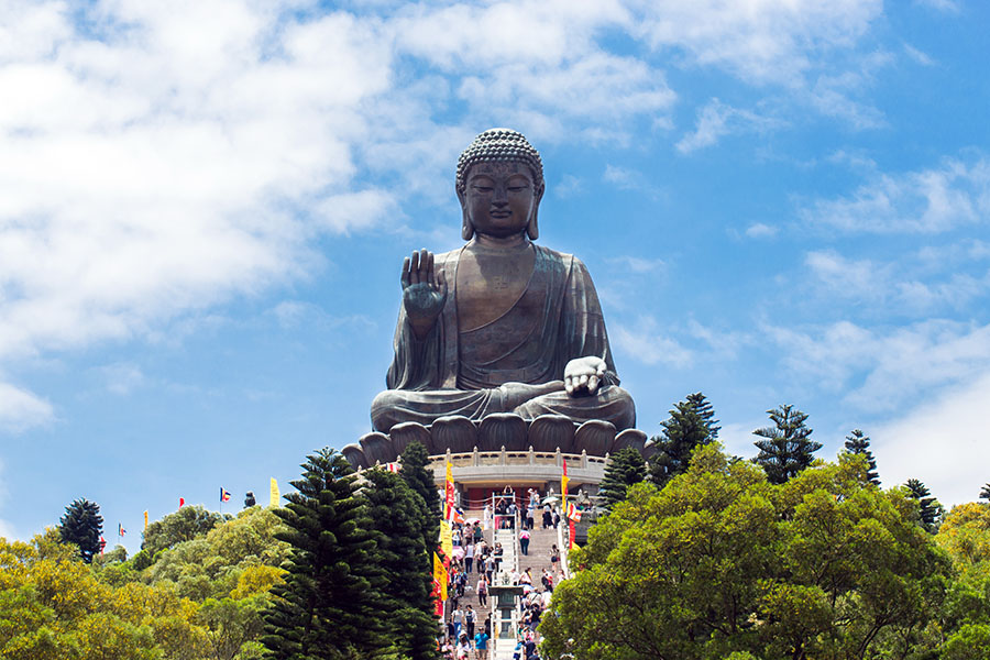Head out of the city to the giant Buddha at Lantau Island