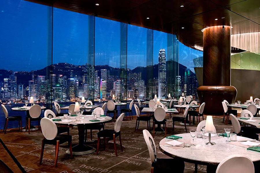 View from Felix restaurant, Peninsula Hotel, Hong Kong