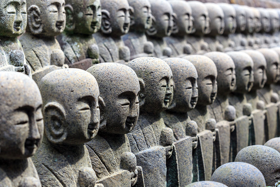 Hase-dera Temple is famous for its hundreds of stone statues