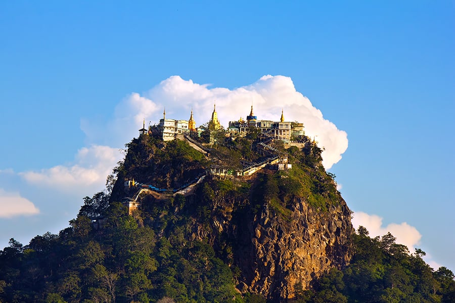Feeling fit? it's just 900 steps up to the top of Mount Popa!