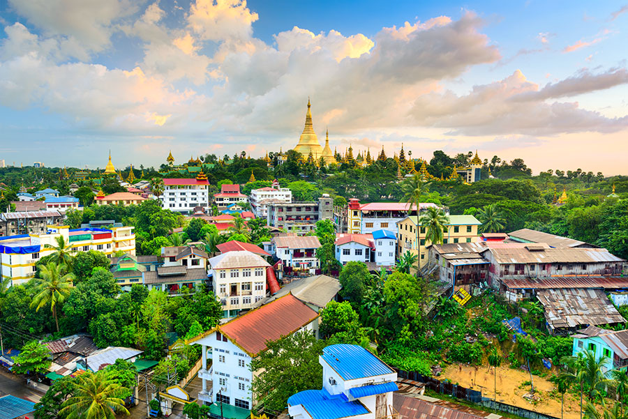 Enjoy the colour and architecture of Yangon