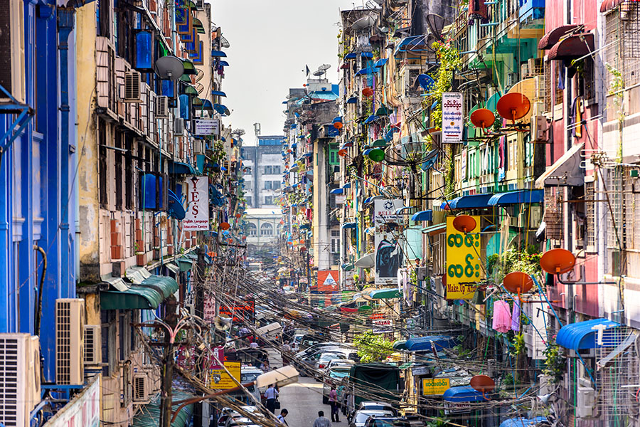 Spend the day strolling through the busy streets of Yangon